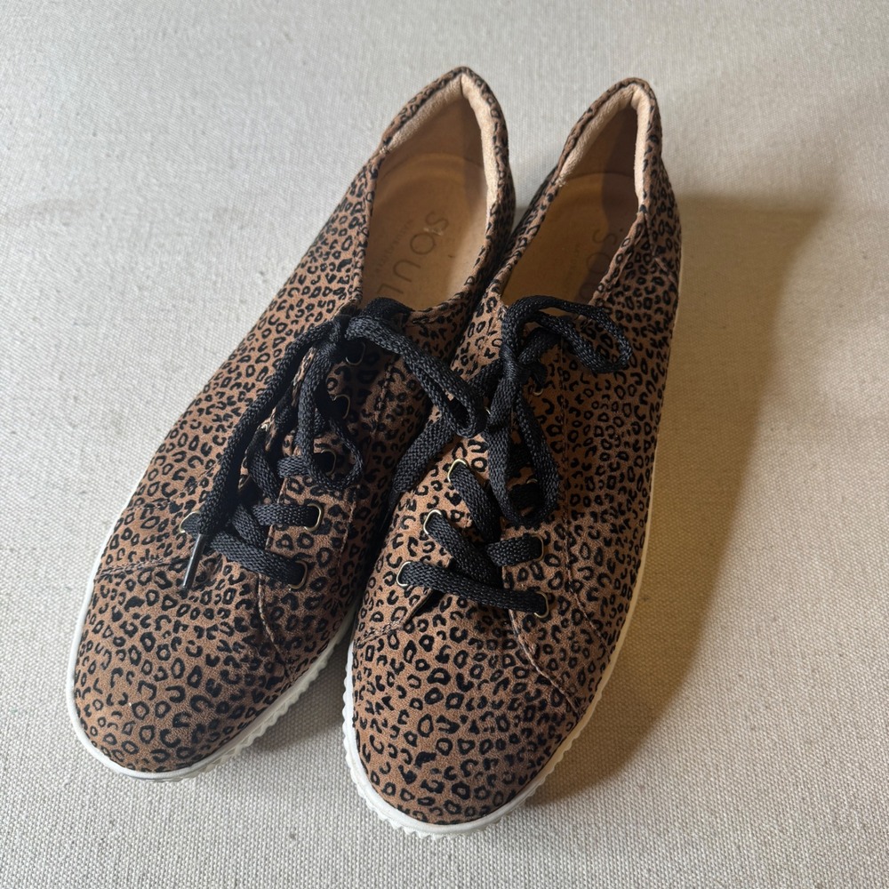 Soul Naturalizer Topaz Leopard Print Platform Sneakers Brown Black Womens 11M